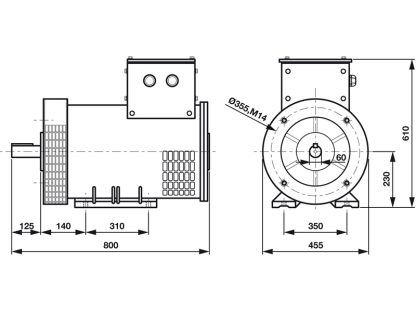 50kW brush alternator