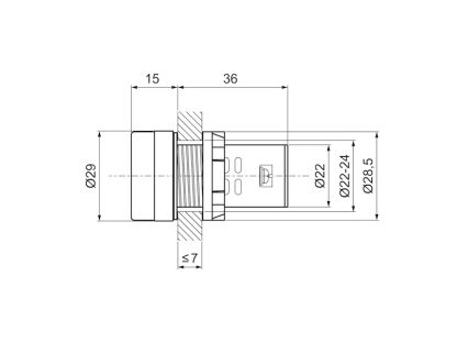 Led indicators lamp 230V AC